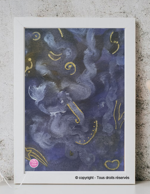 Peinture Intuitive acrylique sur le mystère et l'univers